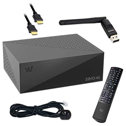 Vu+ Zero 4K 1x DVB-S2X Multistream Tuner Linux SAT Receiver CI Set-Top-Box UHD 2160p + PremiumX Wi-Fi Stick Mega 150Mbit/s Cover