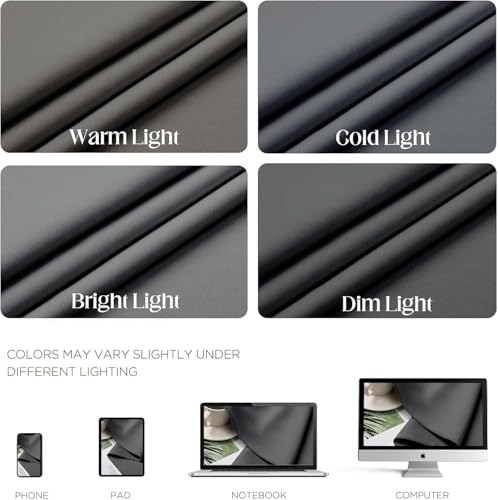 Image of Cortina 80-90% Blackout Solid Window Curtains 6 Feet Set of 2 - Thermal Insulated | Curtain for Living Room | Drapes for Bedroom | (6 Feet, Grey)