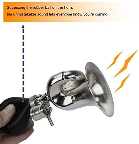 Timoo Bike Horn for Adults Classic Bugle Horn Metal Squeeze Clown Horn for Golf Cart Fits All Bicycle Handle Bar, Loud Sounds - Image 3