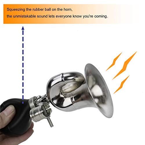 Timoo Bike Horn For Adults Classic Bugle Horn Metal Squeeze Clown Horn For Golf Cart, Fits All Bicycle Handle Bar, Loud Sounds #TOP1