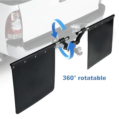 Image of 2 inch Hitch Mounted Mud Flaps, Mud Flaps for Most Pickup Truck, Adjustable Width from 66.75 inch to 97 inch