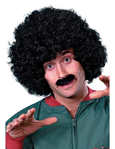 Scouser Set With Black Wig and Tash, Parrucca