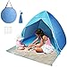 Produktbild Strandmuschel, Pop Up Strandmuschel mit Türvorhang Doppelreißverschlüsse UV-Schutz 50+, 2-3 Personen Strandzelt für Baby Familie Kinder, Outdoor Camping Beach Tent