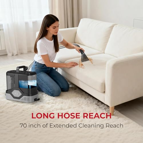 Image of Rosewill Multi-Purpose Portable Carpet and Upholstery Cleaner, Powerful Suction 18 KPa Spot Cleaner, 600W Motor, Car and Auto Detailer, Stain /Spot Remover; Versatile Use: Carpet, Sofa, Pet Hair