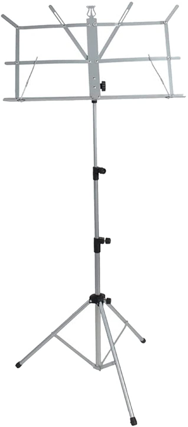 Atril para Partituras Atril para Partituras con Soporte para Violín, Atril para Violín Plegable Portátil, para Partituras con Bolsa De Transporte,Silver