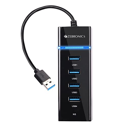 Zebronics 300HB 4 Port USB 3.0 Hub with HiSpeed Data Transfer, LED