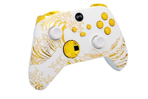 Image of Wireless Custom Controller Compatible with PC, Windows 10+, Series X /S & One (Series X /S Gold Wave w /Gold Chrome Inserts)