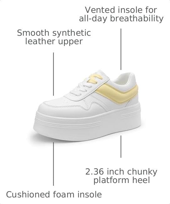 Image of DREAM PAIRS Women's Platform Casual Sneakers | Comfortable High Heel Fashion Walking Lightweight Stylish Classic Casual Sneaker