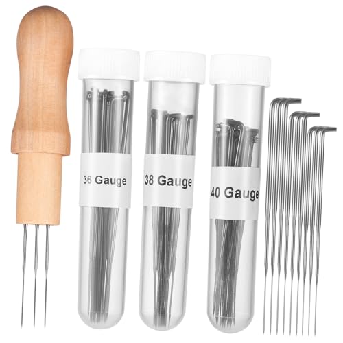 Housoutil Felting Supplies Kit 1 Punch Needle Wood Handle Long-Lasting Felting Needles for DIY Craft Projects