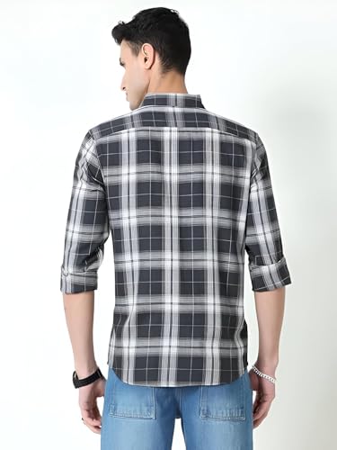Image of GLORYBOYZ Men's Full Sleeve Checkered Casual Cotton Shirt S-2XL