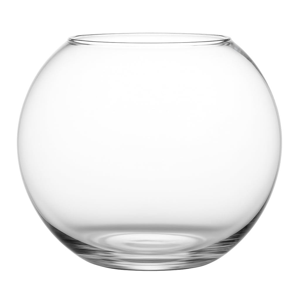 Floralcraft Transparent White Floralcraft® 20Cm Glass Fish Bowl Vase – Clear Bubble Bowl For Flowers, Terrariums, Floating Candles & Wedding Centrepieces