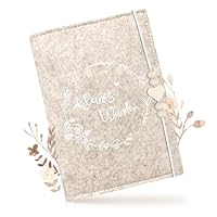 Mutterpasshülle aus Filz für Deutschen Mutterpass – Beige mit Holzperlen & Holzherz, Mutterpass Schutzhülle zur Aufbewahrung von Dokumenten & Ultraschallfotos, Geschenkidee für Schwangere & zukünftige