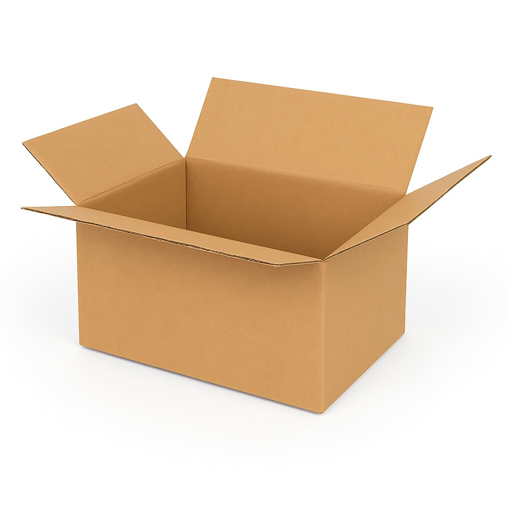 AKAR Cardboard Shipping Boxes 254x203x152mm (10x8x6 Inches) – Small Parcel Size, Single Wall, Brown, Flat Packed – Multipack for Mailing & Packaging (100)