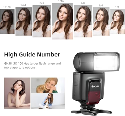 Image of Godox TT560II Wireless 433MHz GN38 Camera Flash Speedlite Light with Built-in Receiver with RT Transmitter Compatible for Canon Nikon Sony Olympus Pentax Fuji DSLR Cameras with Standard Hot Shoe