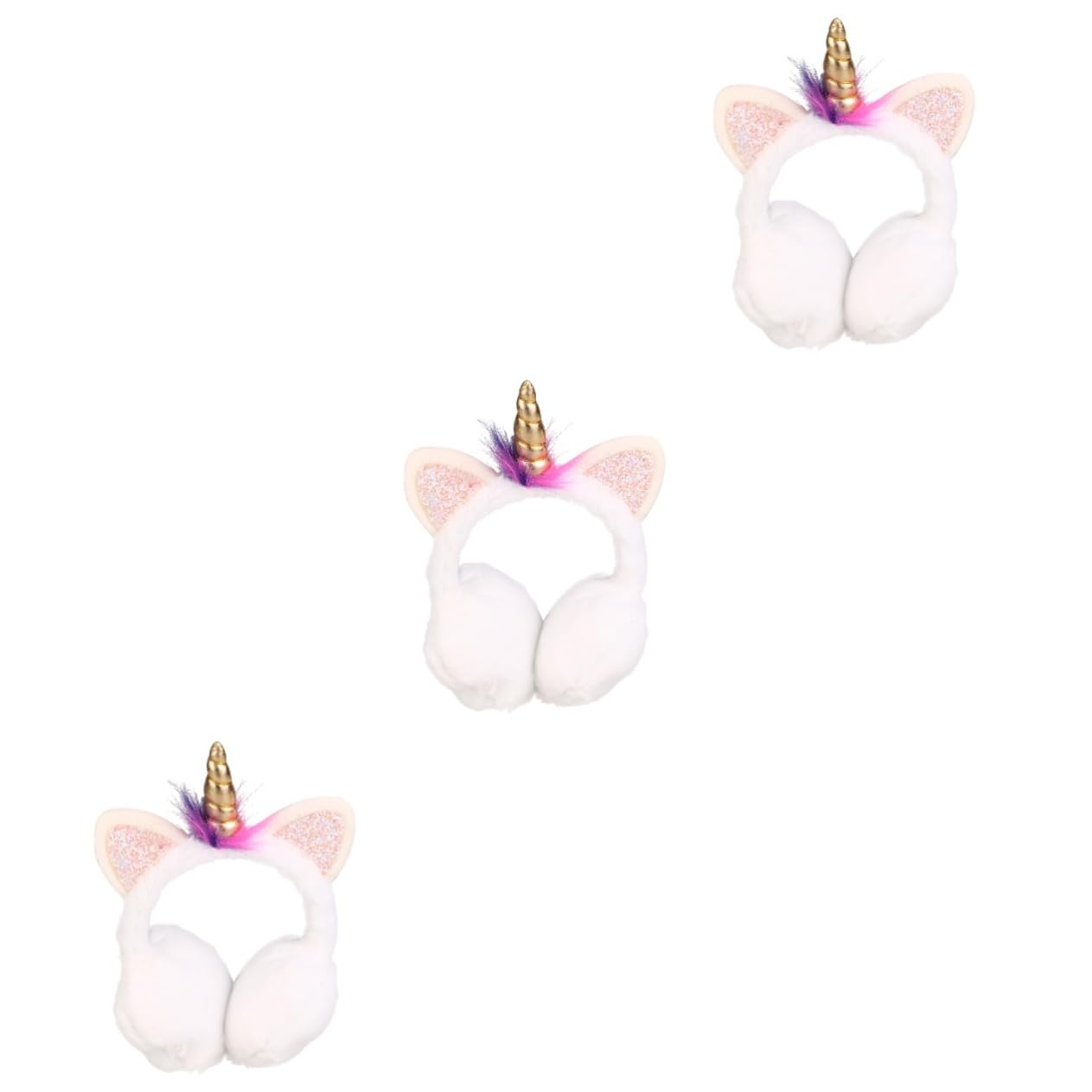 Orejeras de invierno calientes para mujer y niña con diseño de unicornio 8