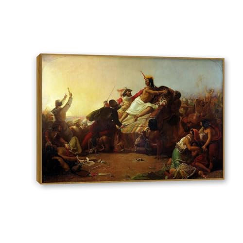 Peinture à l'huile Pizarro de Millais MOBYAT en édition haut de gamme cadre teck