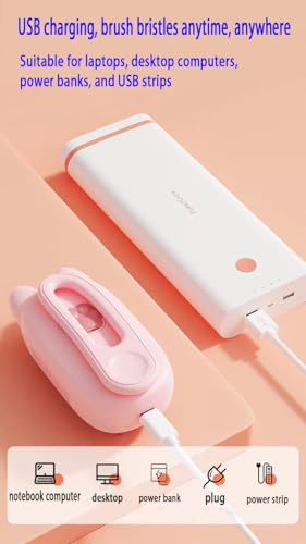 Image of Steam Cat Brush Dog Brush for Shedding Rechargeable Cat Brush Unique Pet Brush The Handle Can be Rotated 360 (pink)