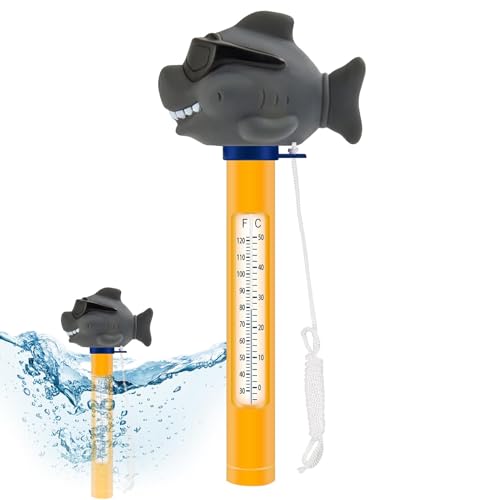 Thermomètre de piscine flottant amusant avec cordon, incassable, flottant pour aquarium, piscine, spa