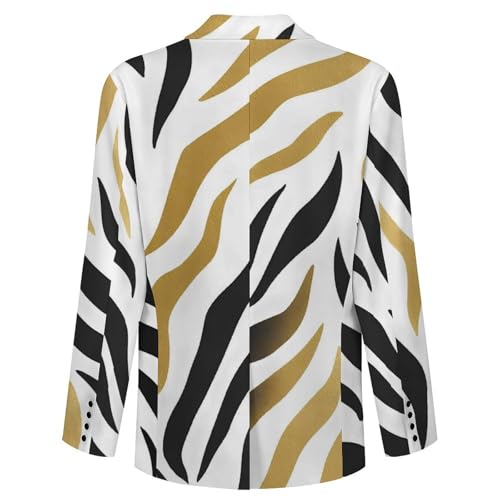 Zebra Pattern Men's Blazer Printed Button Suit Jacket Slim Sport Coat Blazers4