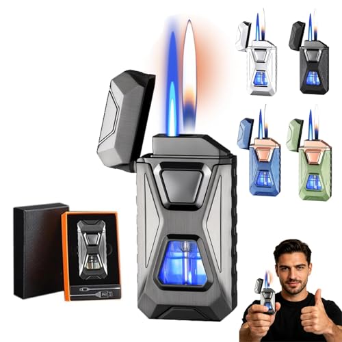 Encendedor Dual Llama Activado por Voz Gris miniatura 1