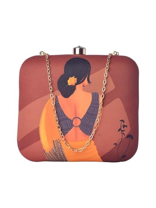 Simple Elegant Indian Women Printed Clutch Bag for Women with Detachable Strap | Rakhi Gift | Rakhi Gift for Sister | Rakhi Sister Gift-image-17