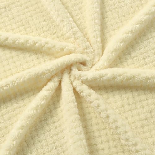 Image of CREVENT 30''X40'' Cute Cozy Fluffy Warm Baby Blanket for Girls Infants Toddlers' Bedding Crib Cot Stroller, Baby Shower Birthday Newborn's Gift - Ivory Elephant 75X100cm