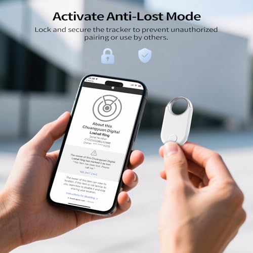 Image of Air Tracker Tags 4 Pack, White - Bluetooth 5.3 Tracker and Item Finder Work with Apple Find My (iOS /iPadOS /MacOS Only), Locate Keys /Luggage /Backpack and More, Replaceable CR2032 Coin Battery