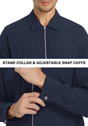 Tacvasen Windproof Bomber Jacket For Men Lightweight Hiking Coat With Pockets Navy, M #TOP4