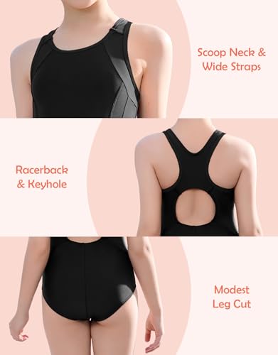 beautyin Girls Swimsuit Athletic One Piece Practice Swimwear Competition Bathing Suit4