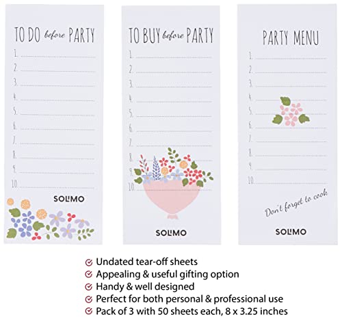 Image of Amazon Brand - Solimo Planner Writing Note Pad, To Do List Daily Organizer, 50 Tear Off Sheets, Pack of 3