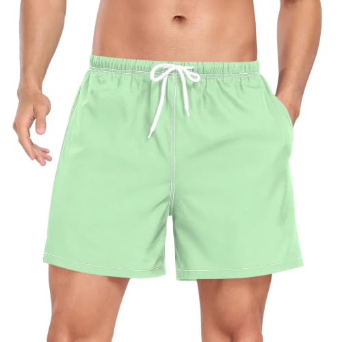 Bañador de hombre verde tierno ideal para vacaciones de playa y piscina