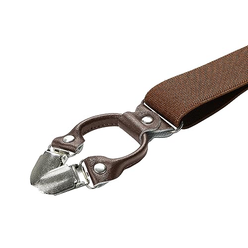 Tirantes elásticos de hombre extra fuertes ajustables con seis clips metálicos 6