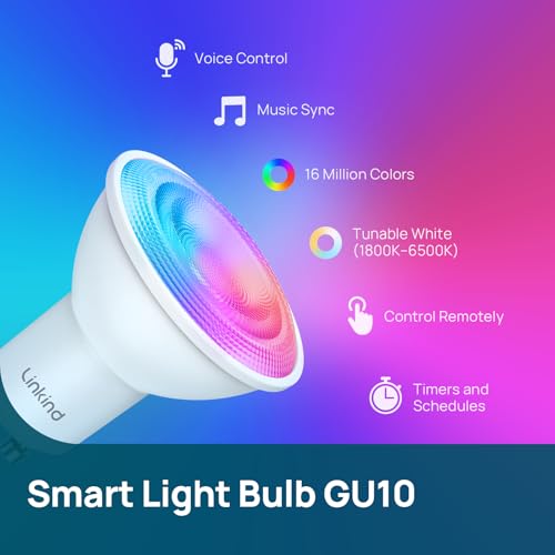 Image of Linkind Matter GU10 Smart Light Bulbs, MR16 GU10 LED Bulbs, 4Pack (Pack of 2)