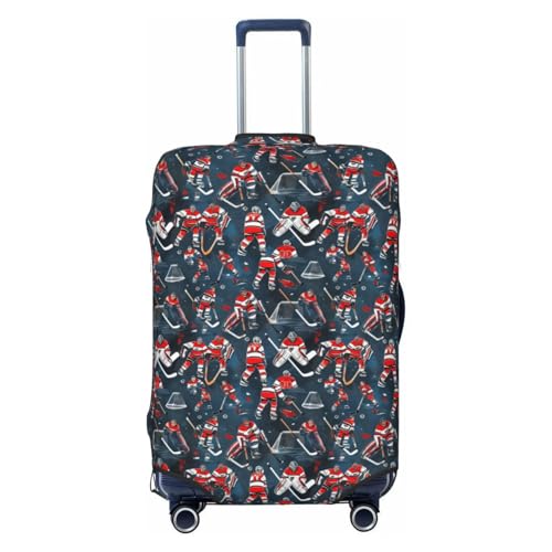 Hockey Elements Creative Patterned Print Fashionable Suitcase Cover Personalized Luggage Protector for Travel and Business