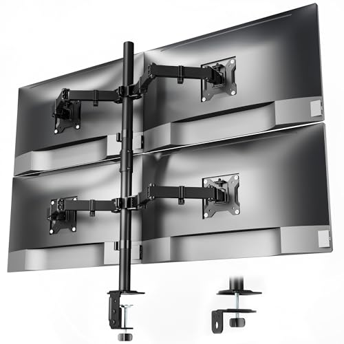 monTEK Quad Monitor Stand Mount, Fully Adjustab...