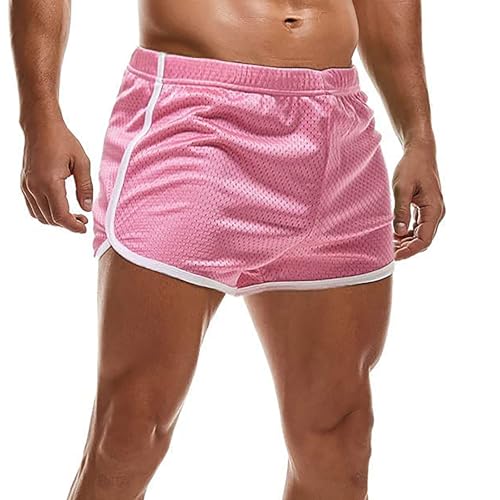 AIMPACT Mens Running Shorts Breathing Workout Gym Booty Short Shorts Pink