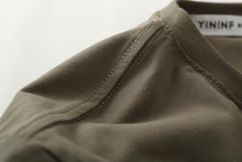 Image of YININF Men's T-Shirts Hipster Short Sleeve Solid Color Crew Neck Cotton Soft Fitted Tees
