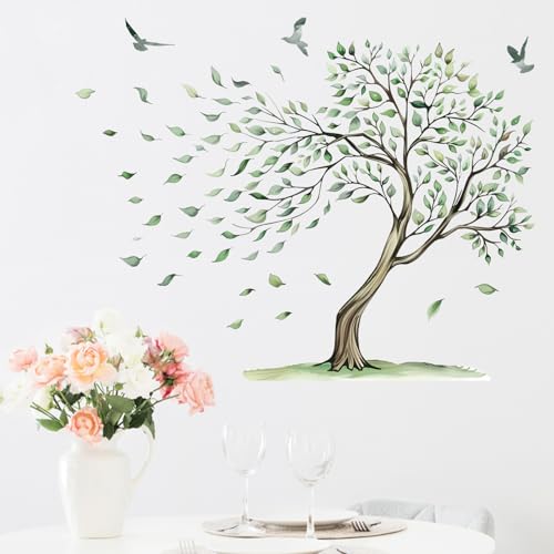 Mfault adhesivo vinilo árbol grande para pared 35x12 in miniatura 4