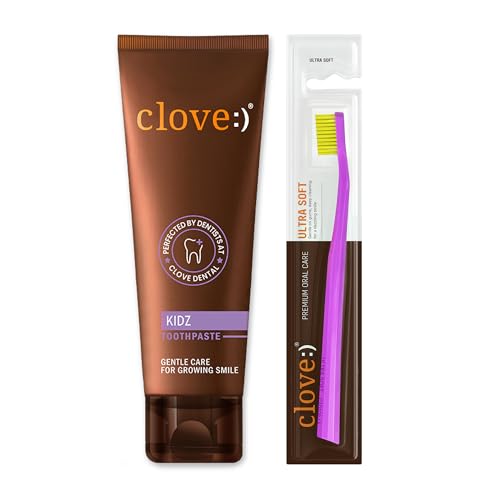 Image of Clove Kidz combo, FREE ₹2000 Dental Treatment /Services With Every Pack, Kidz Toothpaste with ultra soft tooth, Color Changing, Cavity protection, 4160 dupont tynex bristles, Purple