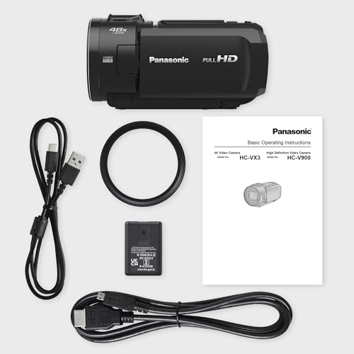 Panasonic HC-V900E-K Full-HD Handheld Camcorder, 2K Video, 25mm F1.8 Wide-Angle Lens, Touchscreen, 24X Optical Zoom, Hybrid OIS+, HDR, Zoom Mic, Black - Image 5