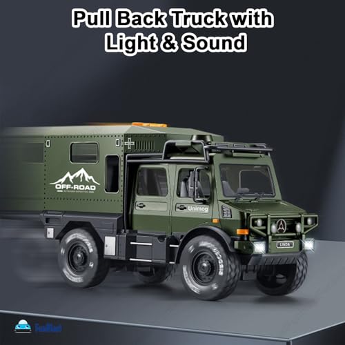 Image of FunBlast Military Truck Toy for Kids, Pull Back Truck Toy, Off Road Army Vehicle Trucks Toys, Friction Power Toys Battle Field Trucks with Light & Sound for 3+ Years Old Boys, Girls, Kids (Green)
