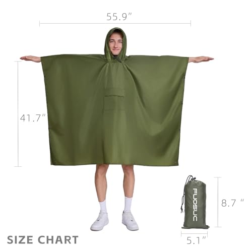 Image of Hooded Waterproof Raincoat, Unisex Outdoor Hiking Camping Mat and Small Tent