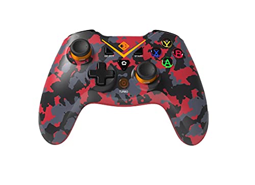Image of Cosmic Byte C3070W Nebula 2.4G Wireless Gamepad for PC supports Windows XP /7 /8 /10 /11, Sensitive Triggers, Upgraded with USB C Port, Rubberized Texture (Camo Red)