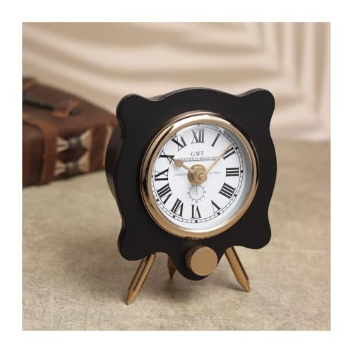 Image of Decor de Maison Brings Handcrafted Pixel Pulse Table Clock for KidsRoom, Living Room, Bedroom, Study Table | Classic Non-Ticking Tabletop Battery Operated Analog Desk Clock (Black)