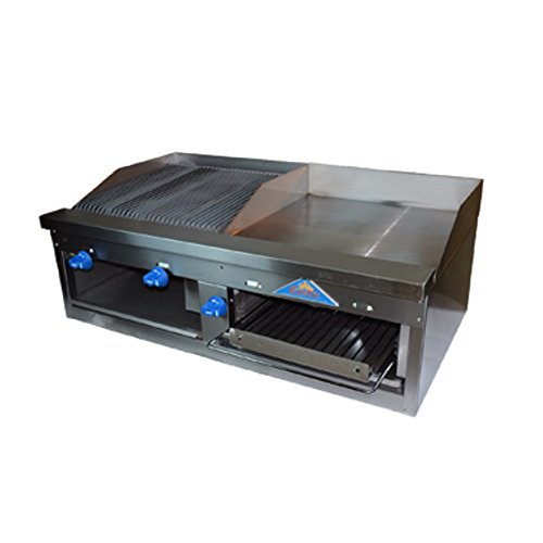 Comstock Castle FHP48-2LB-24B Gas Lava Charbroiler / Griddle / Overfire Cheesemelter
