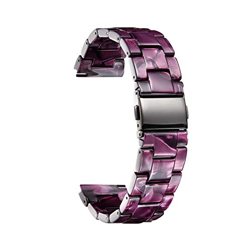 Resin Watch Bands Replacement Watch Straps for Men Women 14 Colors Quick Release Lightweight Wrist Bands in 3 Sizes 18/20/22mm Fashion Skin-Friendly Watch Bracelets Smartwatch band (Purple, 22mm)