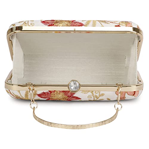 Image of LONGING TO BUY Hand Crafted Designer Box Clutch - Zari Embroidery For Women
