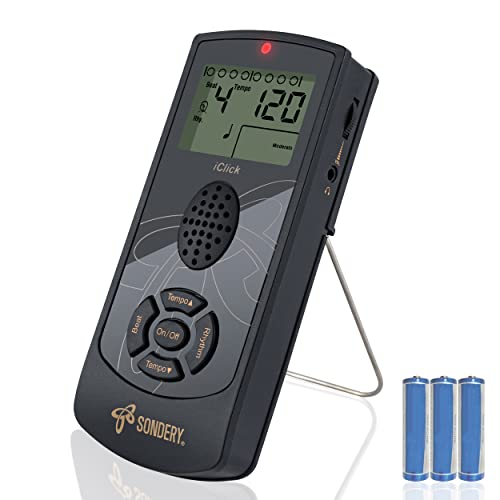 Sondery Digital Metronome for Guitar Piano Drum and All Instruments, Woman Vocal Counting Option...