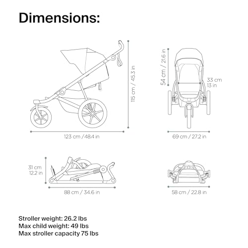 Thule Urban Glide 3 Single Child All-Terrain Stroller, Full-Suspension System, Air-Filled Tires, Upright seat with Adjustable Recline and Built-in legrest - Image 3