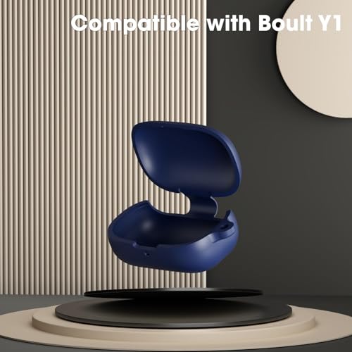 Image of Sounce Earphone Case Cover Compatible for GOBOULT Z20, Soft Silicone Skin Case Cover Shock-Absorbing Protective Case with Keychain [Front LED Visible] - Blue